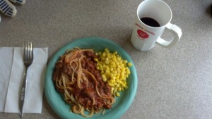 An elegant dinner. Hey, it works for us!