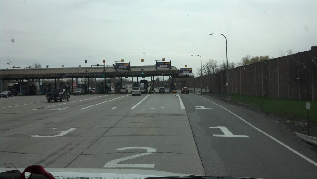 Blue's first trip through a New York Thruway toll booth!