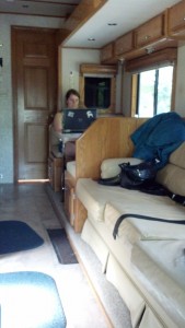 Janelle quickly adapted to traveling in an RV!