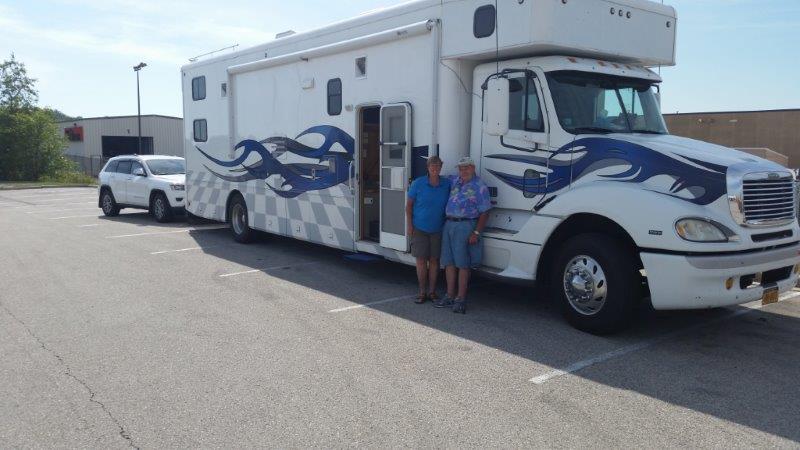 Jim's Uncle Bill and I. On our way out of town we stopped so Uncle Bill could check out the Blue Flame!