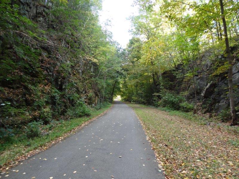 The Hudson Valley Rail Trail! This is my kind of bike path. Notice how this portion of the route was carved out of the rocks for trains to get through.