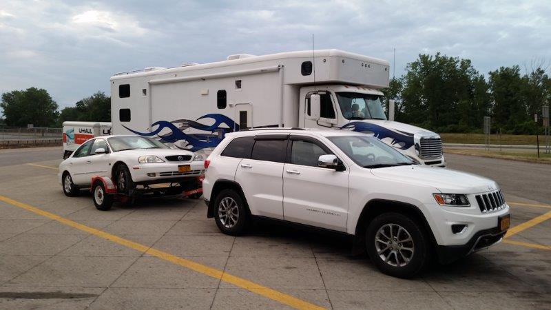 Our convoy. Jim drove the RV. Janelle and I traded off driving the Jeep.