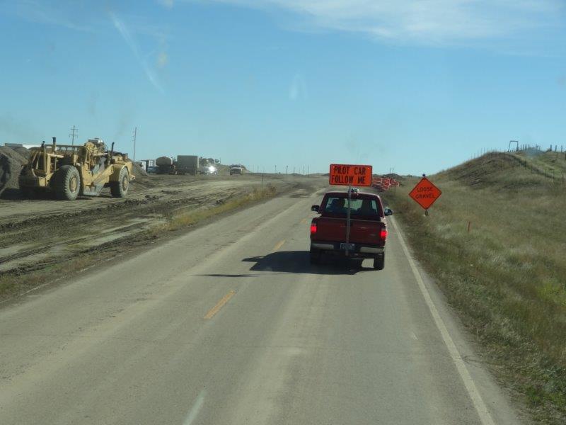 Maybe we should have taken a different route. We ran into construction and had to follow a Pilot Car to get to the other end of the section of road torn up.